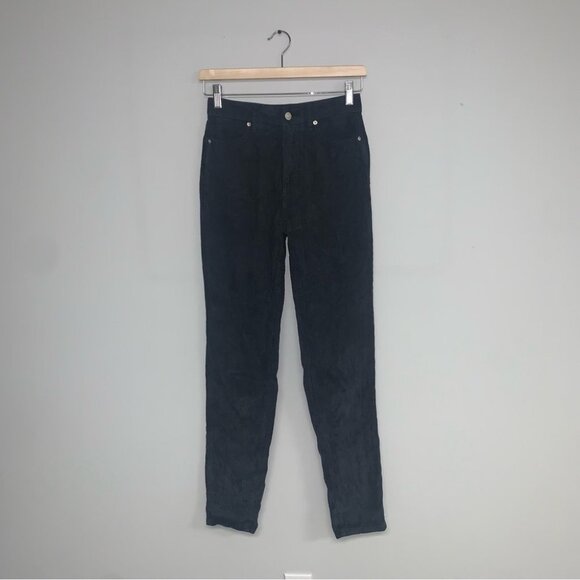 BDG Urban Outfitters Corduroy Pants Size 24 Charcoal Grey High-Rise Mom Tapered - Picture 2 of 12
